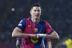 莱万自加盟巴萨以来联赛打进75球，同期五大联赛并列第二多