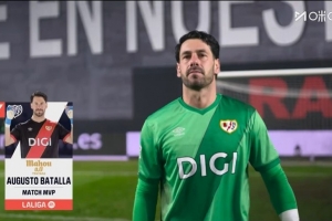 5次扑救全场最多！巴塔拉当选巴列卡诺0-0皇马一役全场最佳